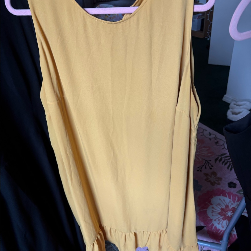 Plus Size Ava & Viv Yellow Ruffled Dress (Size 2X)